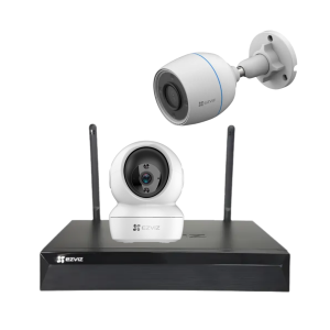 Combo NVR Ezviz 4 Canales CS-X5S-R100-4W 5MP + 1 Cámara Interior + 1 Cámara Exterior WIFI