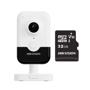 Combo Cámara Cubo Hikvision IP Wifi 2MP DS-2CD2423G2-IW + Memoria Micro SD 32GB